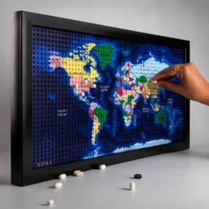 10x20 inch World Map (25 round bricks)